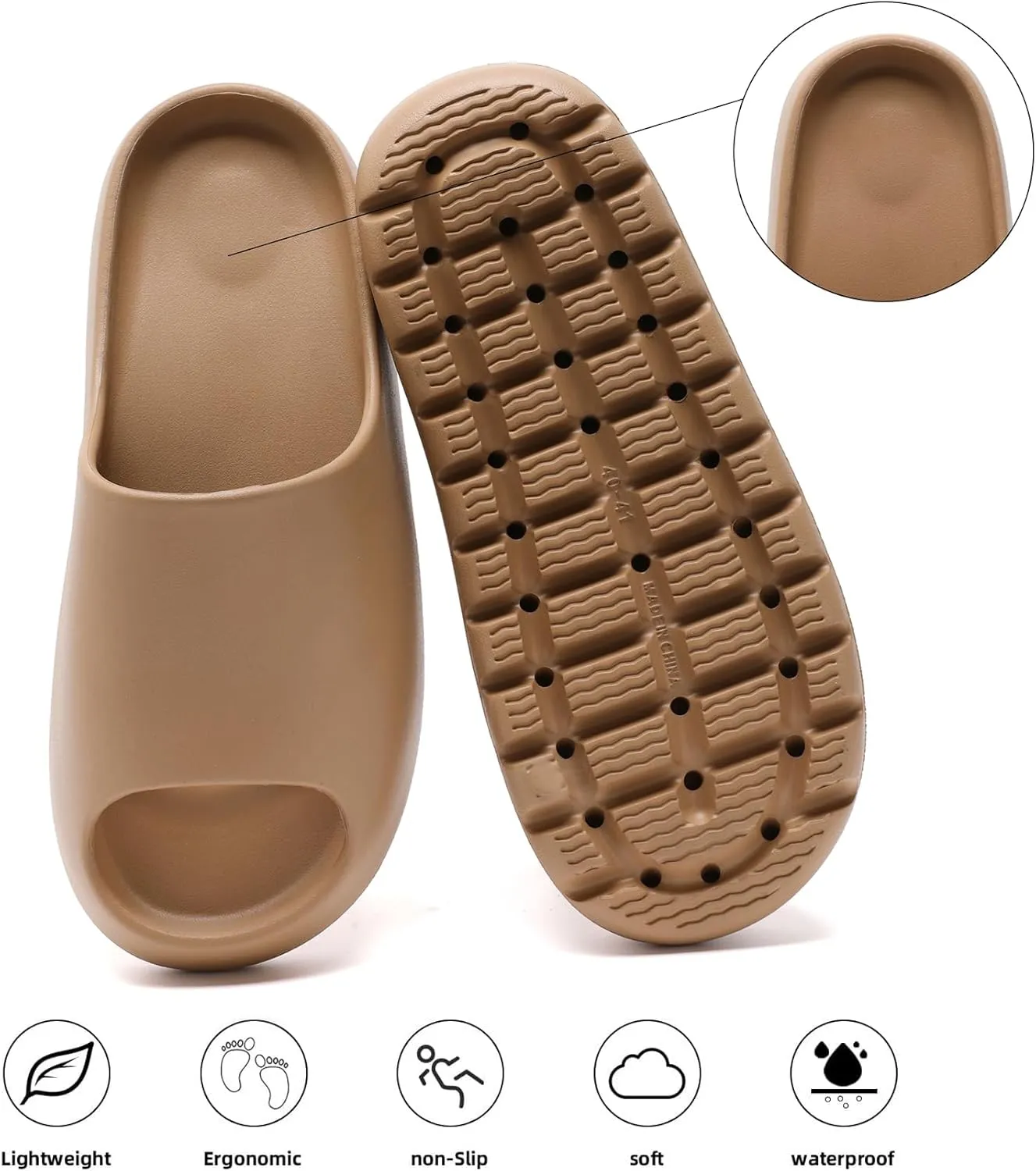 Cloud Slides for Women Men, Recovery Womens Pillow Slides,EVA Anti-Slip shower shoes,Thick Sole Open Toe Garden Shoes,men's sandals,mens slippers for Indoor and Outdoor Size