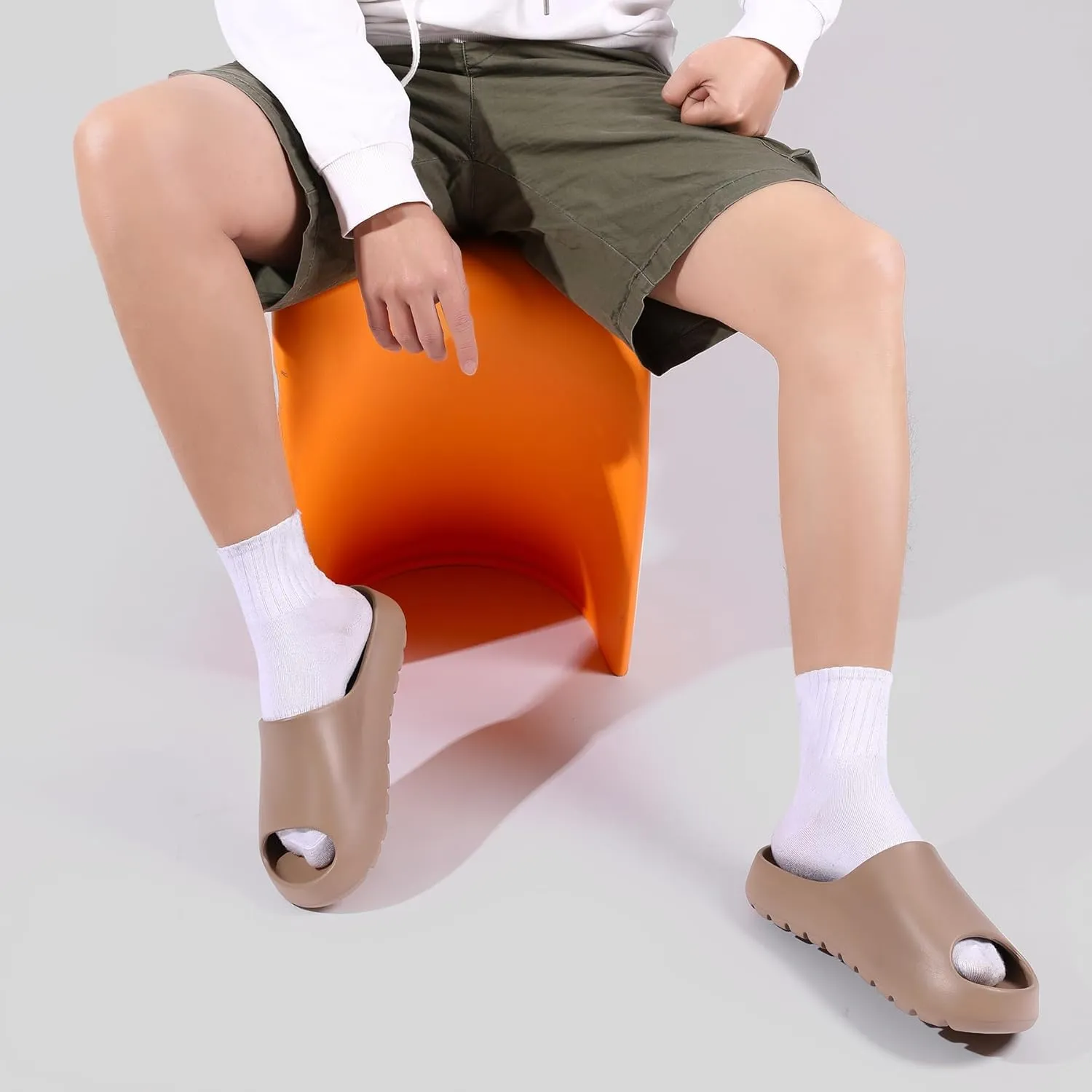 Cloud Slides for Women Men, Recovery Womens Pillow Slides,EVA Anti-Slip shower shoes,Thick Sole Open Toe Garden Shoes,men's sandals,mens slippers for Indoor and Outdoor Size