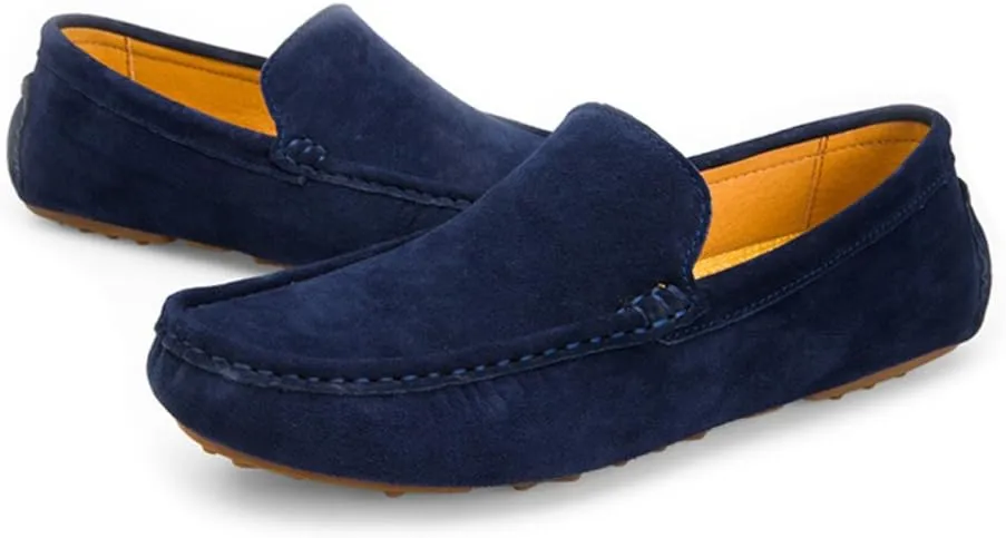Comodish Men's Driving Loafers Solid Color Penny Boat Moccasins Breathable Insole Soft Sole Formal Oxford