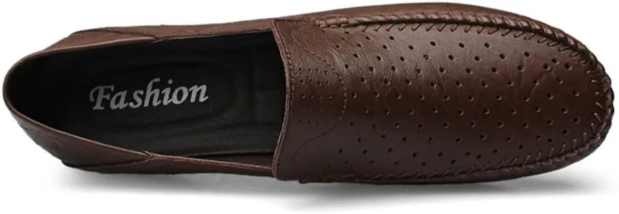 Comodish Men's Fashion Driving Loafers Casual Pure Color Flexible Lightweight Boat Moccasins(Hollow Optional) Formal Oxford