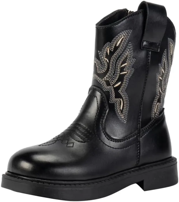 Cowboy Boots for Girls Women Western Boots Retro Mid Calf Boots Rodeo Outfit