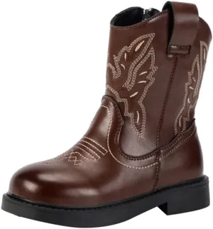 Cowboy Boots for Girls Women Western Boots Retro Mid Calf Boots Rodeo Outfit