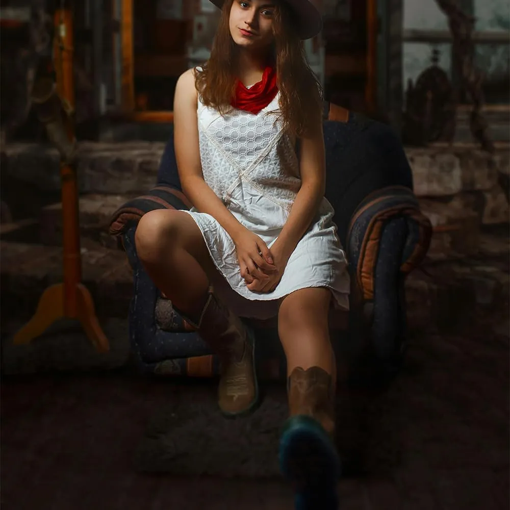 Cowboy Boots for Girls Women Western Boots Retro Mid Calf Boots Rodeo Outfit