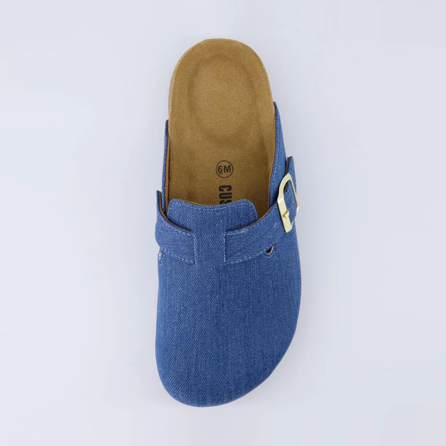 CUSHIONAIRE Hana Slip-On Buckle Clog with Cork Footbed  Memory Foam, Wide Widths Available