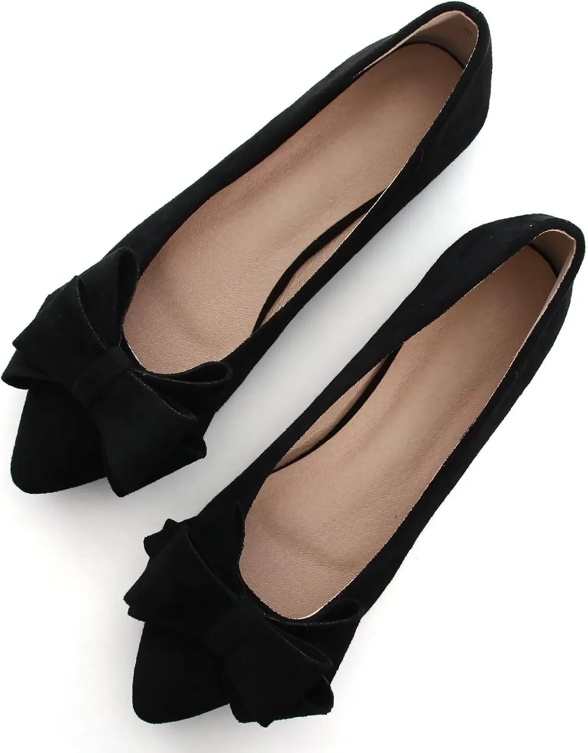 Dear Time Women's Casual Flats Bowknot Pointed Toe Ballet Flats Dressy Bridal Shoes Slip Ons Loafers for Women Comfortable Shoes