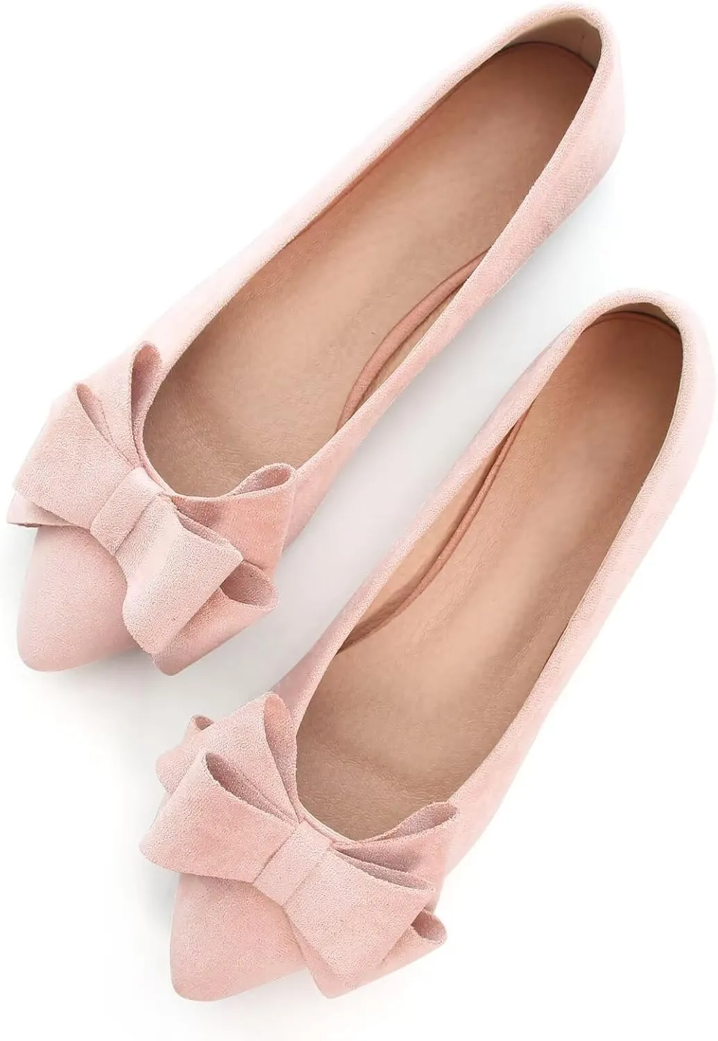 Dear Time Women's Casual Flats Bowknot Pointed Toe Ballet Flats Dressy Bridal Shoes Slip Ons Loafers for Women Comfortable Shoes
