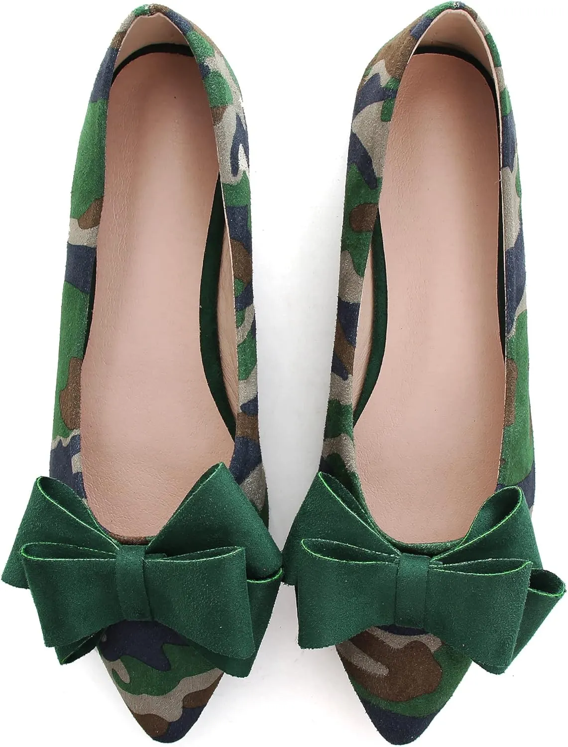 Dear Time Women's Casual Flats Bowknot Pointed Toe Ballet Flats Dressy Bridal Shoes Slip Ons Loafers for Women Comfortable Shoes