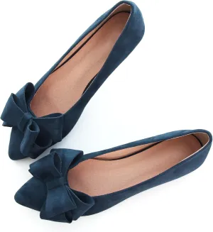 Dear Time Women's Casual Flats Bowknot Pointed Toe Ballet Flats Dressy Bridal Shoes Slip Ons Loafers for Women Comfortable Shoes