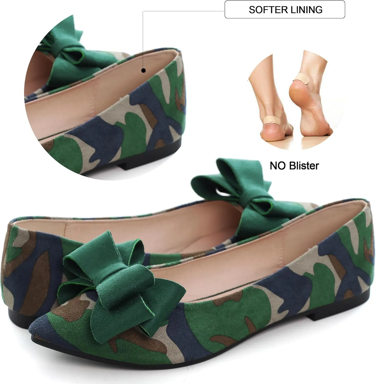 Dear Time Women's Casual Flats Bowknot Pointed Toe Ballet Flats Dressy Bridal Shoes Slip Ons Loafers for Women Comfortable Shoes