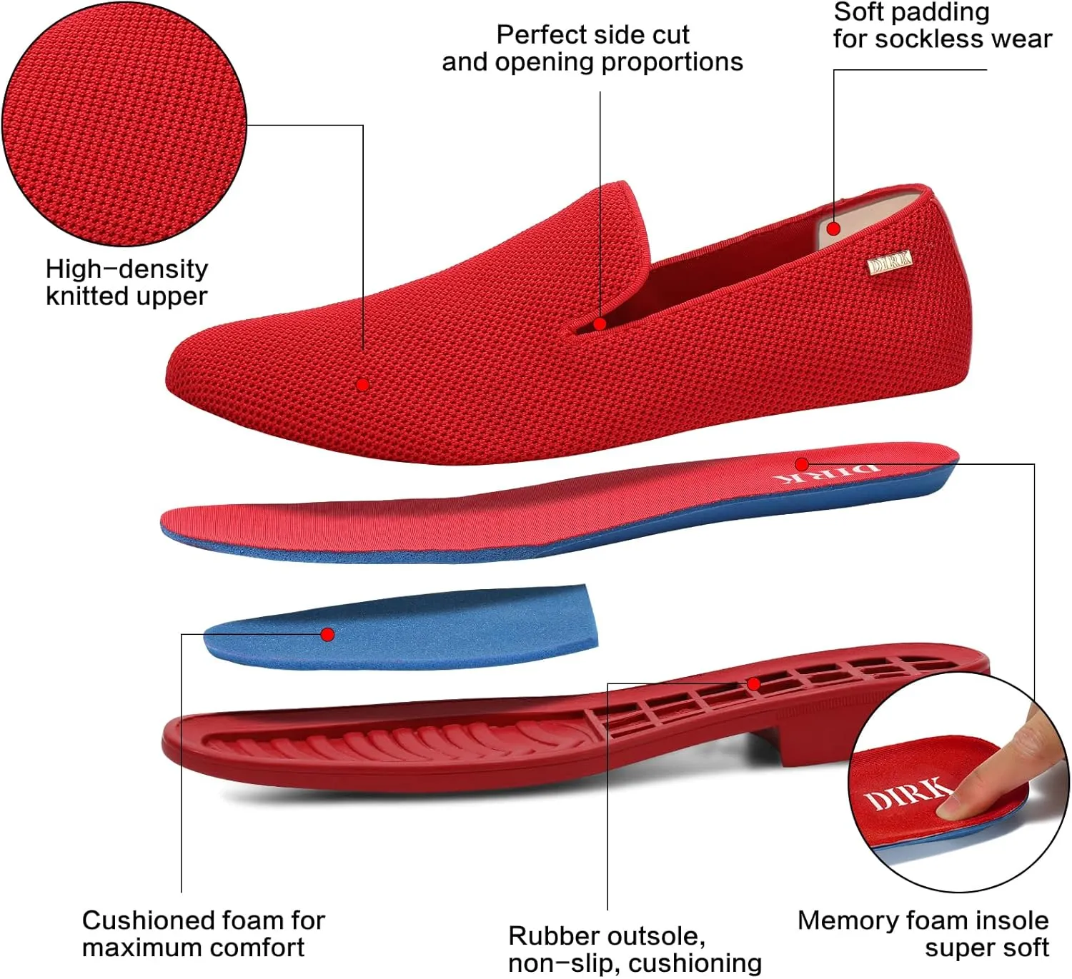 Dirk Dress Shoes for Men Tuxedo Shoes Slip-On Loafer Casual Oxford Shoes Fashion Lightweight