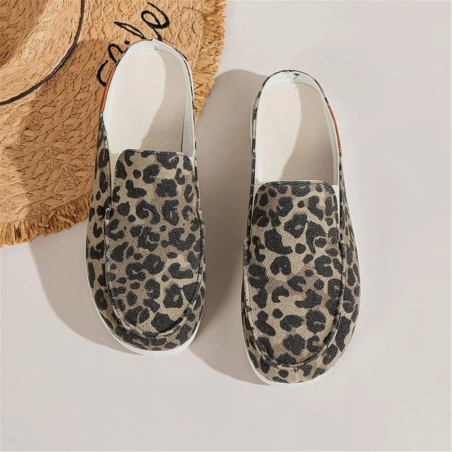 DOIX Women's Canvas Mules - Grey, One Size (US 11) - Memory Foam Insole & Outsole - Casual, Comfortable Slip On Slides - Walking, Party - Spring, Summer