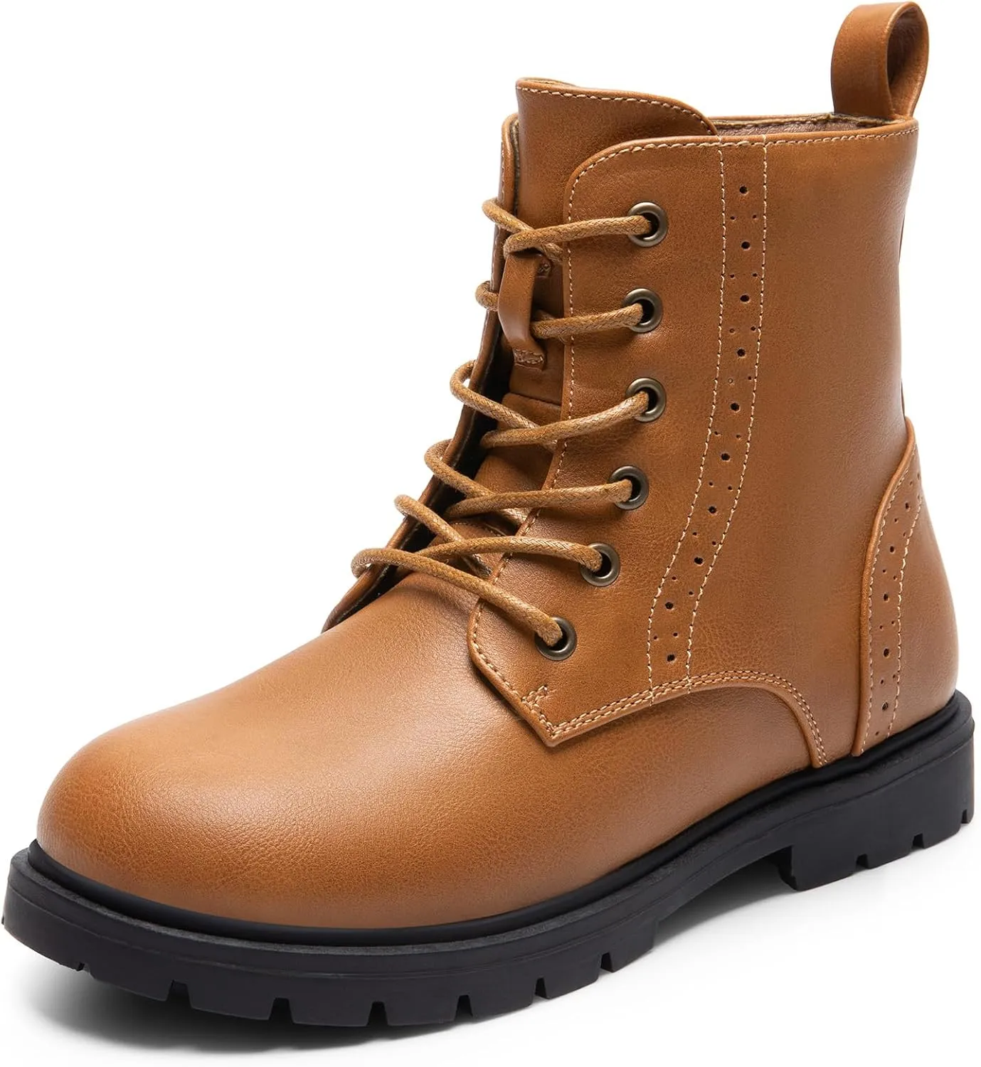 DREAM PAIRS Boys Girls Side Zipper Combat Ankle Boots(Toddler/Little Kid