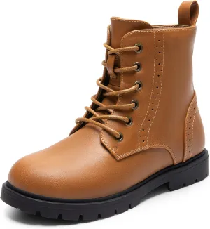 DREAM PAIRS Boys Girls Side Zipper Combat Ankle Boots(Toddler/Little Kid