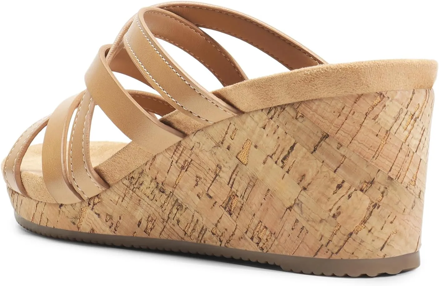 DREAM PAIRS Dressy Wedge Sandals for Women Casual Summer, Comfort Cork Strappy Platform Slides Sandals