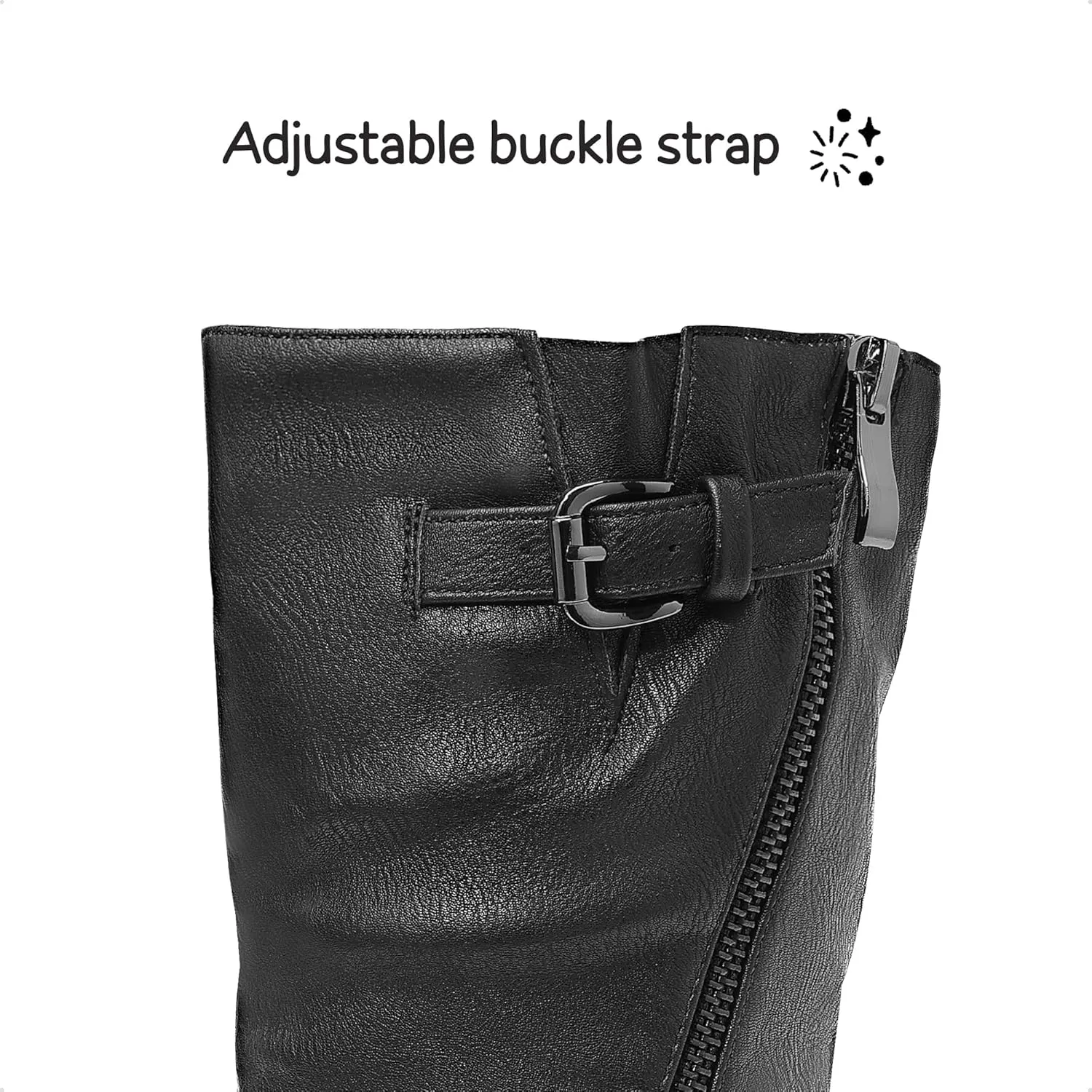 DREAM PAIRS Girls Buckle Zipper Knee High Winter Boots