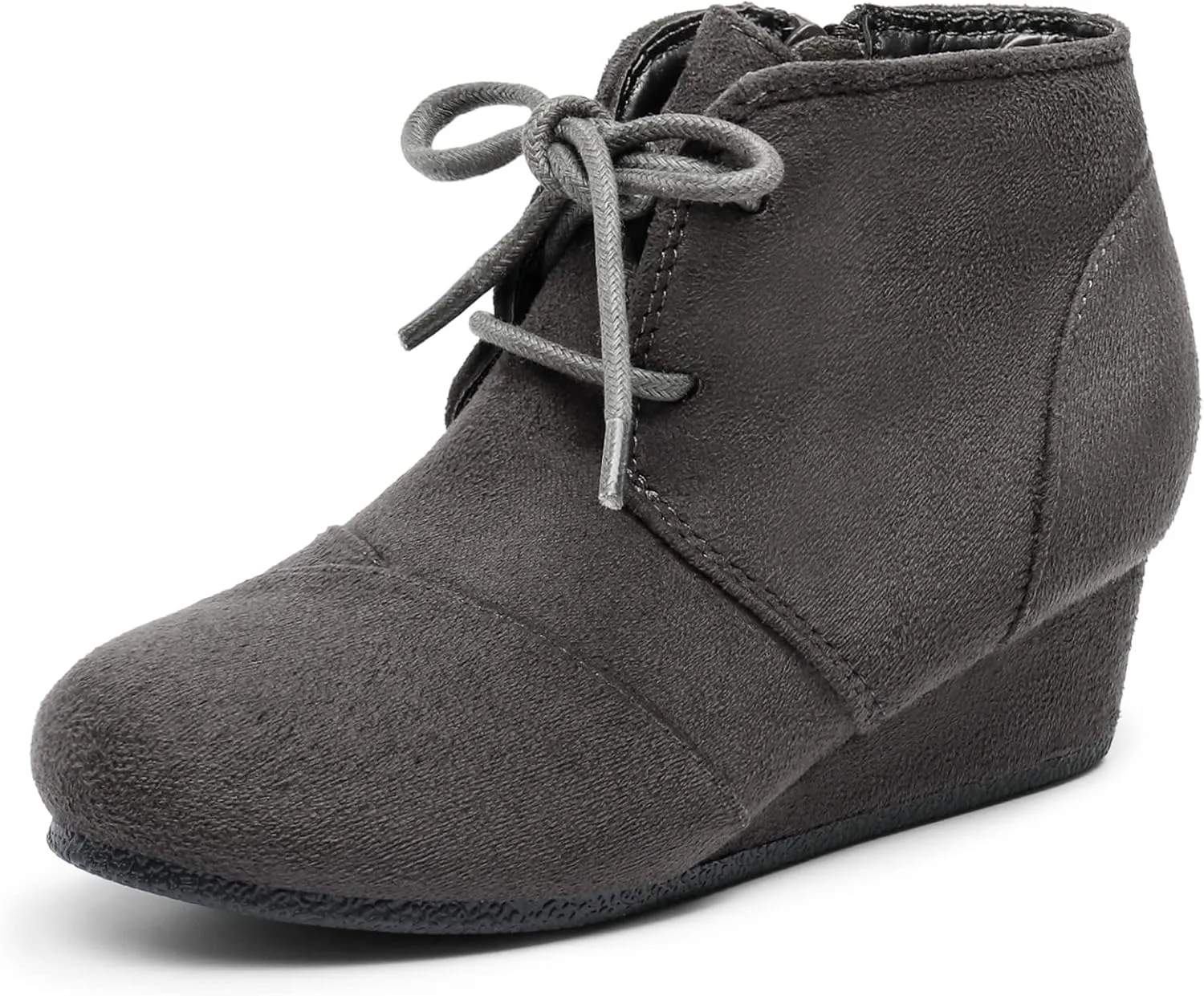 DREAM PAIRS Girls Low Wedge Heel Booties Side Zipper Ankle Boots Toddler/Little Kid/Big Kid