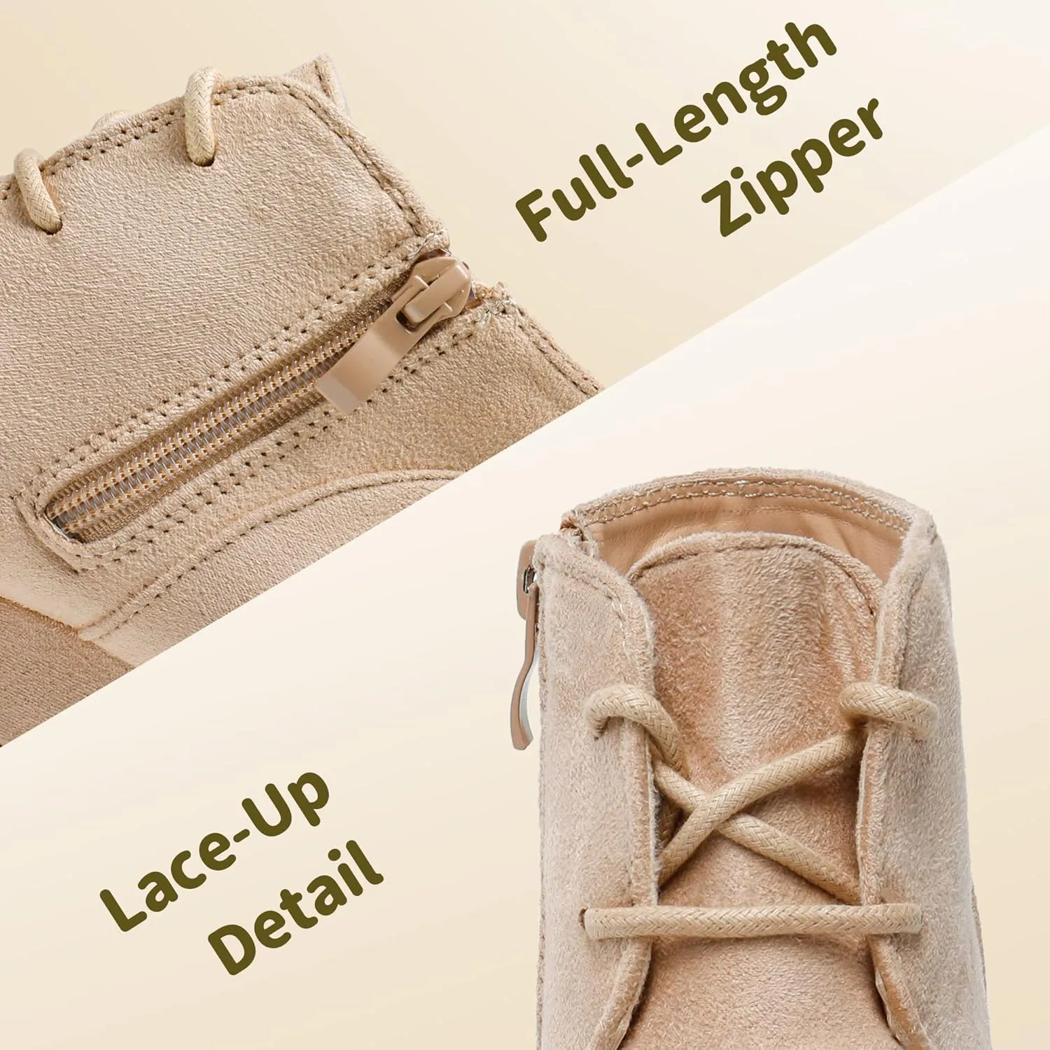 DREAM PAIRS Girls Low Wedge Heel Booties Side Zipper Ankle Boots Toddler/Little Kid/Big Kid
