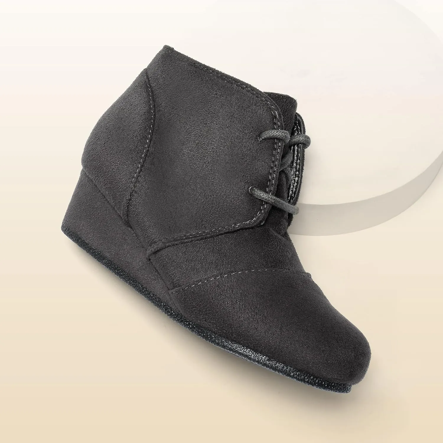 DREAM PAIRS Girls Low Wedge Heel Booties Side Zipper Ankle Boots Toddler/Little Kid/Big Kid