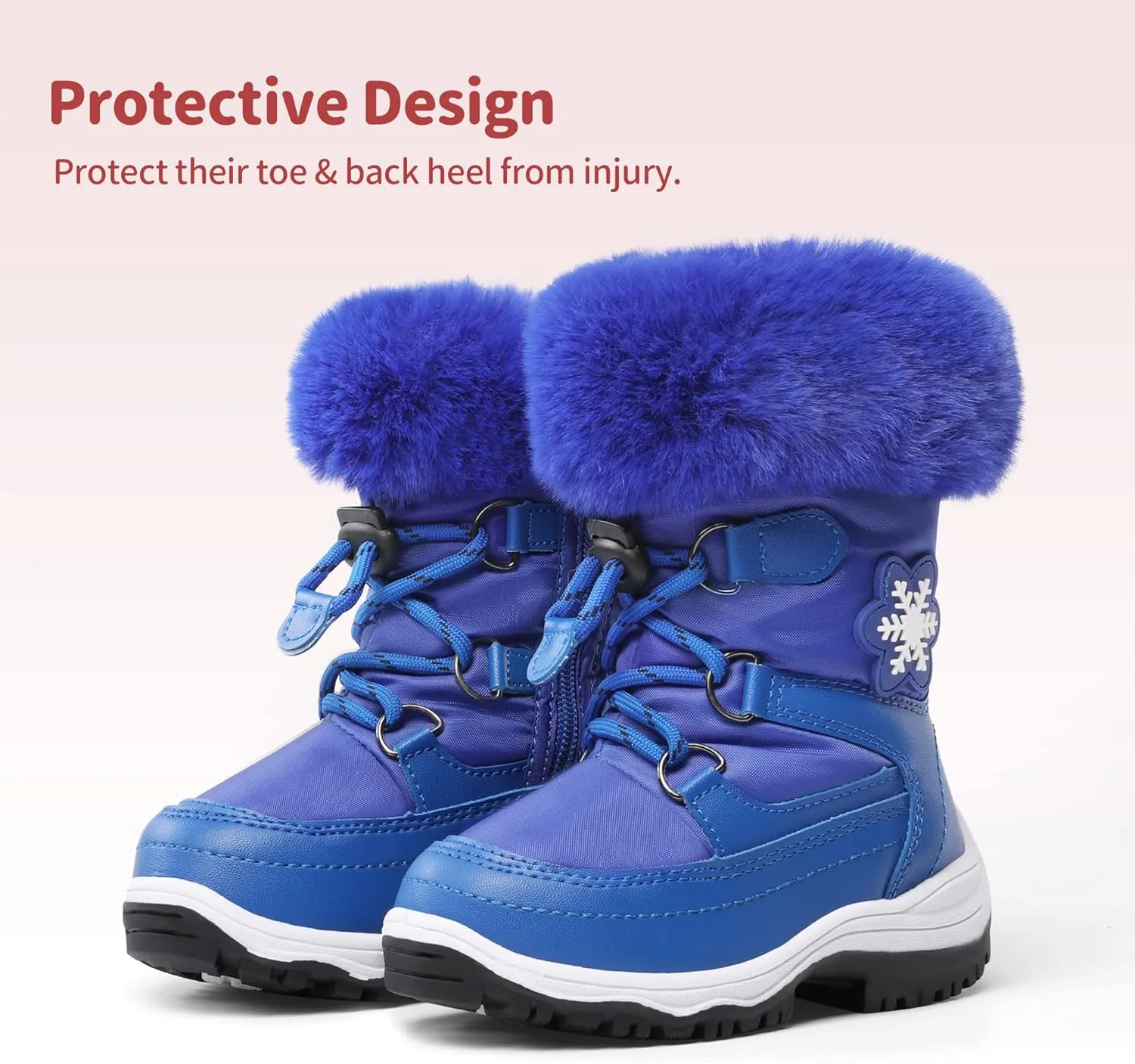 DREAM PAIRS Girls Toddler Snow Boots Slip Resistant Faux Fur Lined Mid Calf Little Kids Winter Shoes