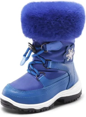 DREAM PAIRS Girls Toddler Snow Boots Slip Resistant Faux Fur Lined Mid Calf Little Kids Winter Shoes