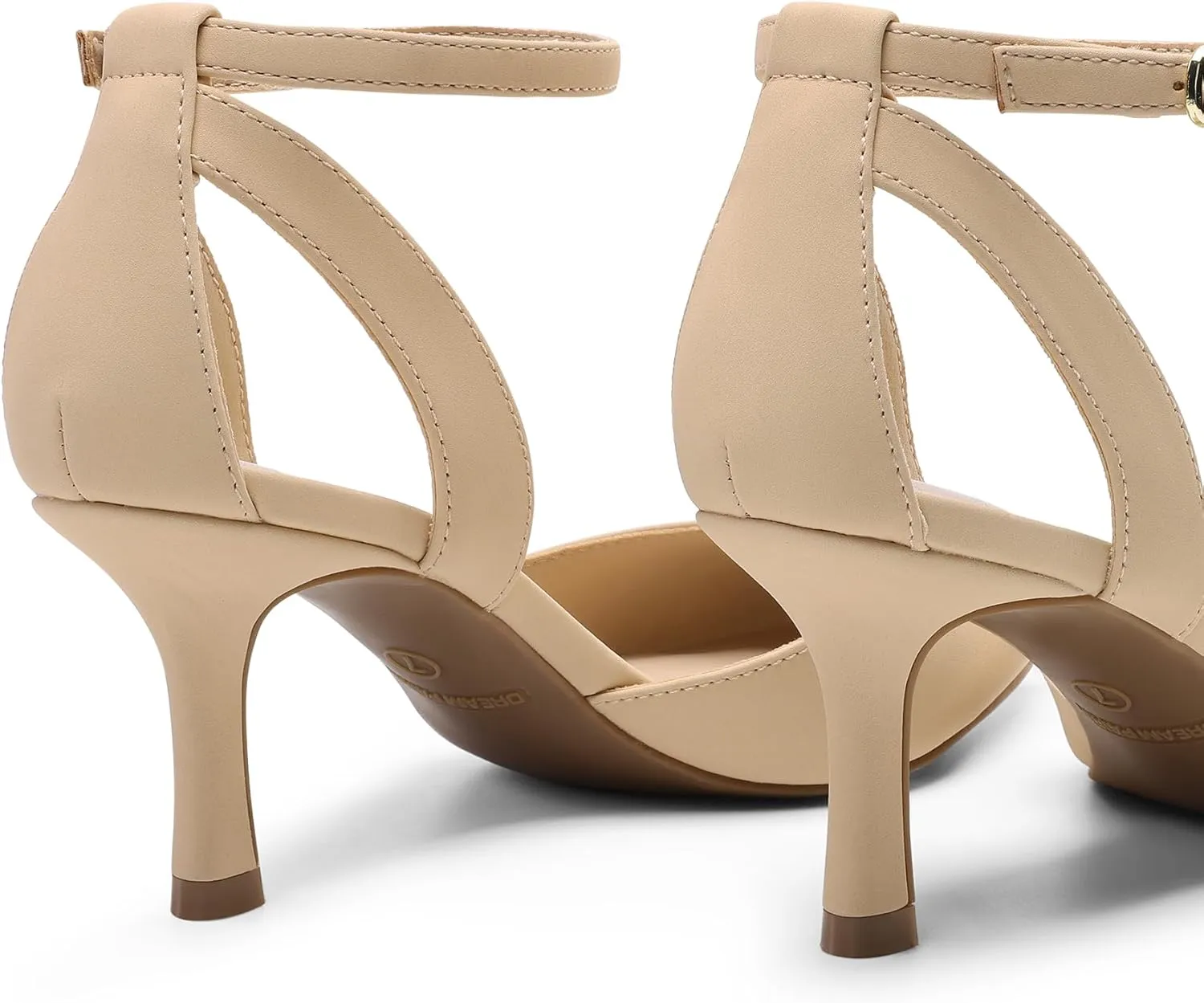 DREAM PAIRS Pointed Closed Toe Kitten Heels Stiletto Ankle Strap Women's Pumps Shoes for Women Wedding Party Dress Sandals