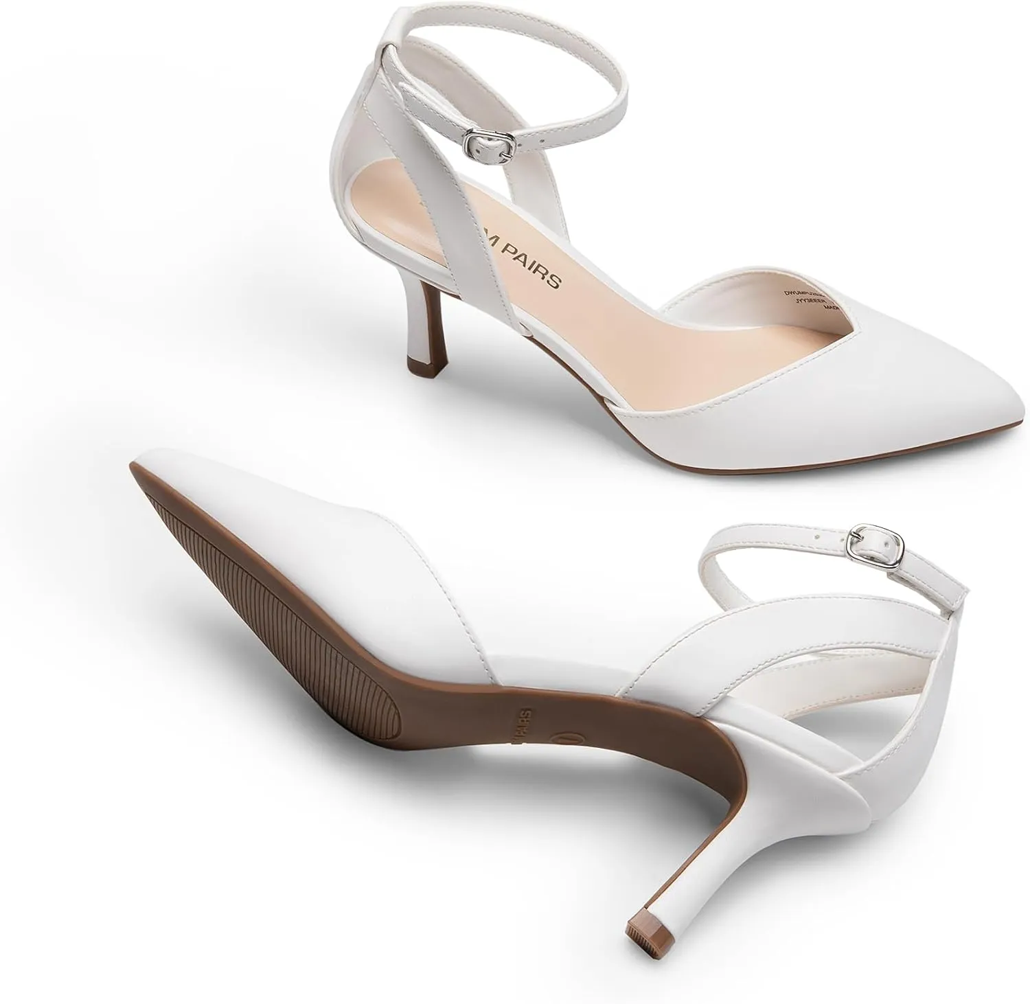 DREAM PAIRS Pointed Closed Toe Kitten Heels Stiletto Ankle Strap Women's Pumps Shoes for Women Wedding Party Dress Sandals