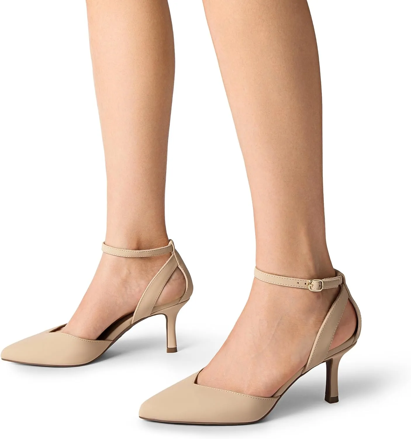 DREAM PAIRS Pointed Closed Toe Kitten Heels Stiletto Ankle Strap Women's Pumps Shoes for Women Wedding Party Dress Sandals