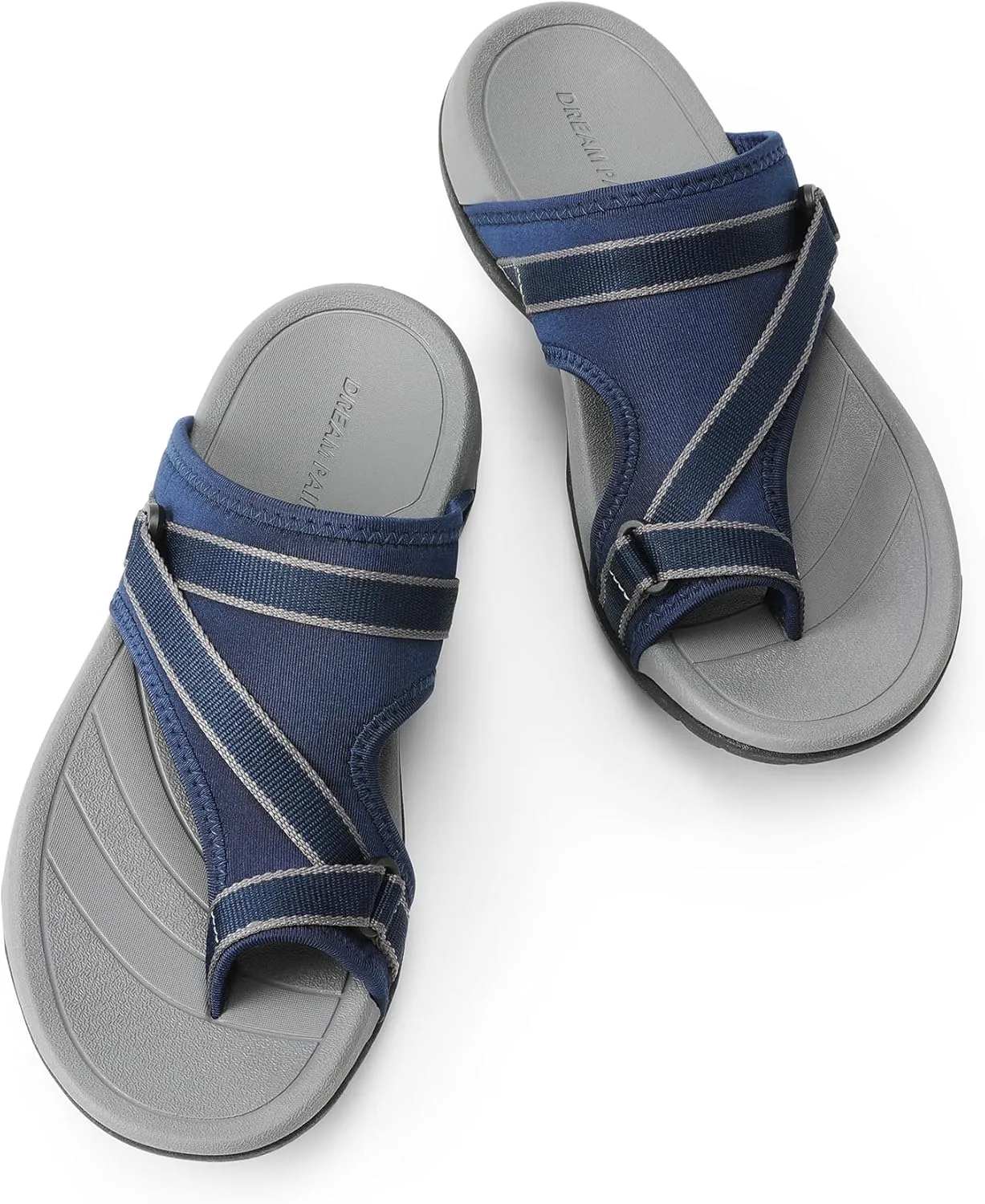 DREAM PAIRS Women's Athletic Sport Walking Slide Sandals Split-toe Beach Comfort Hiking Casual Outdoor Water Slip On Summer Shoes