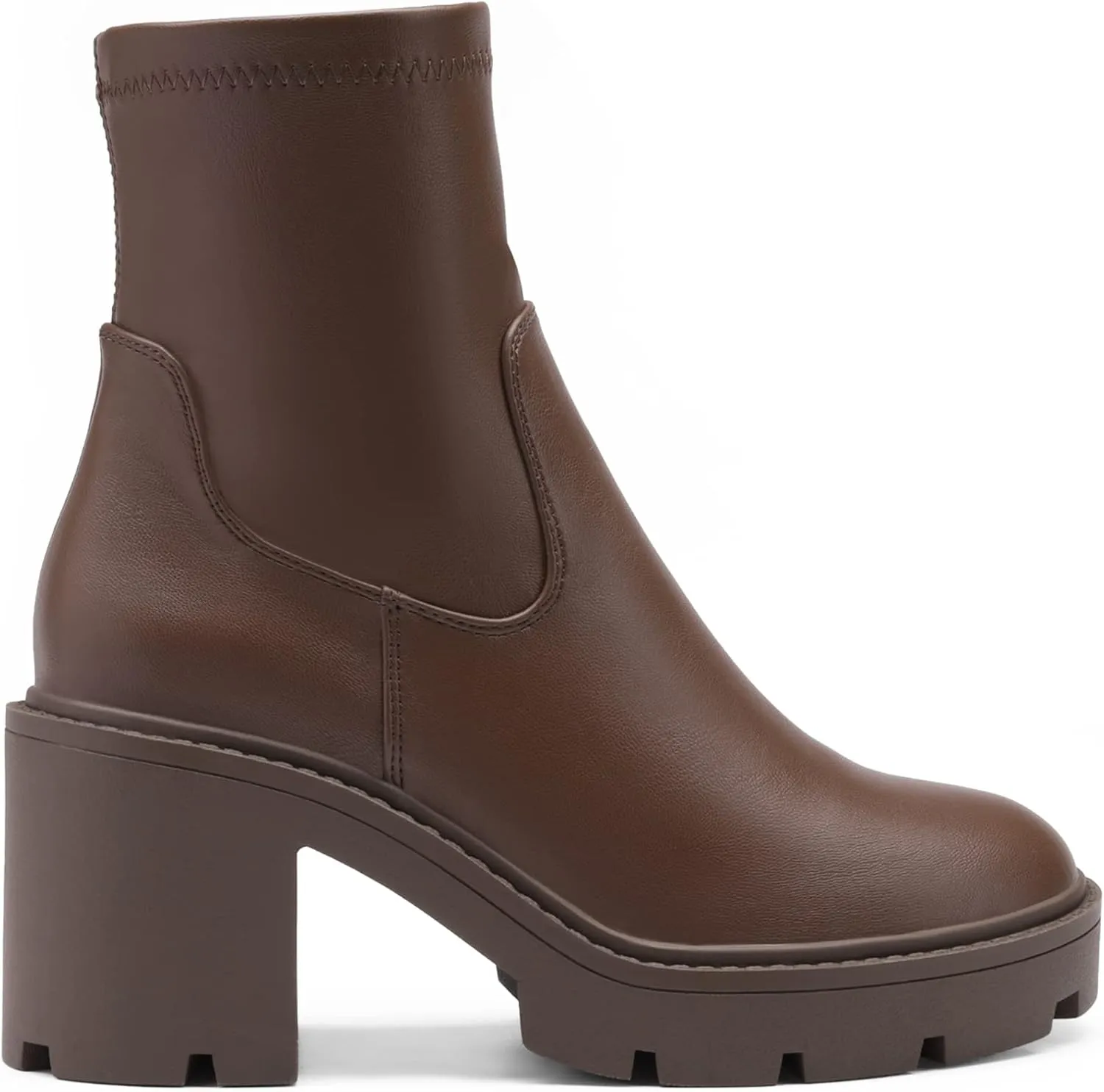 DREAM PAIRS Women's Chelsea Platform Boots Elastic Chunky Heel Lug Sole Ankle Booties Shoes