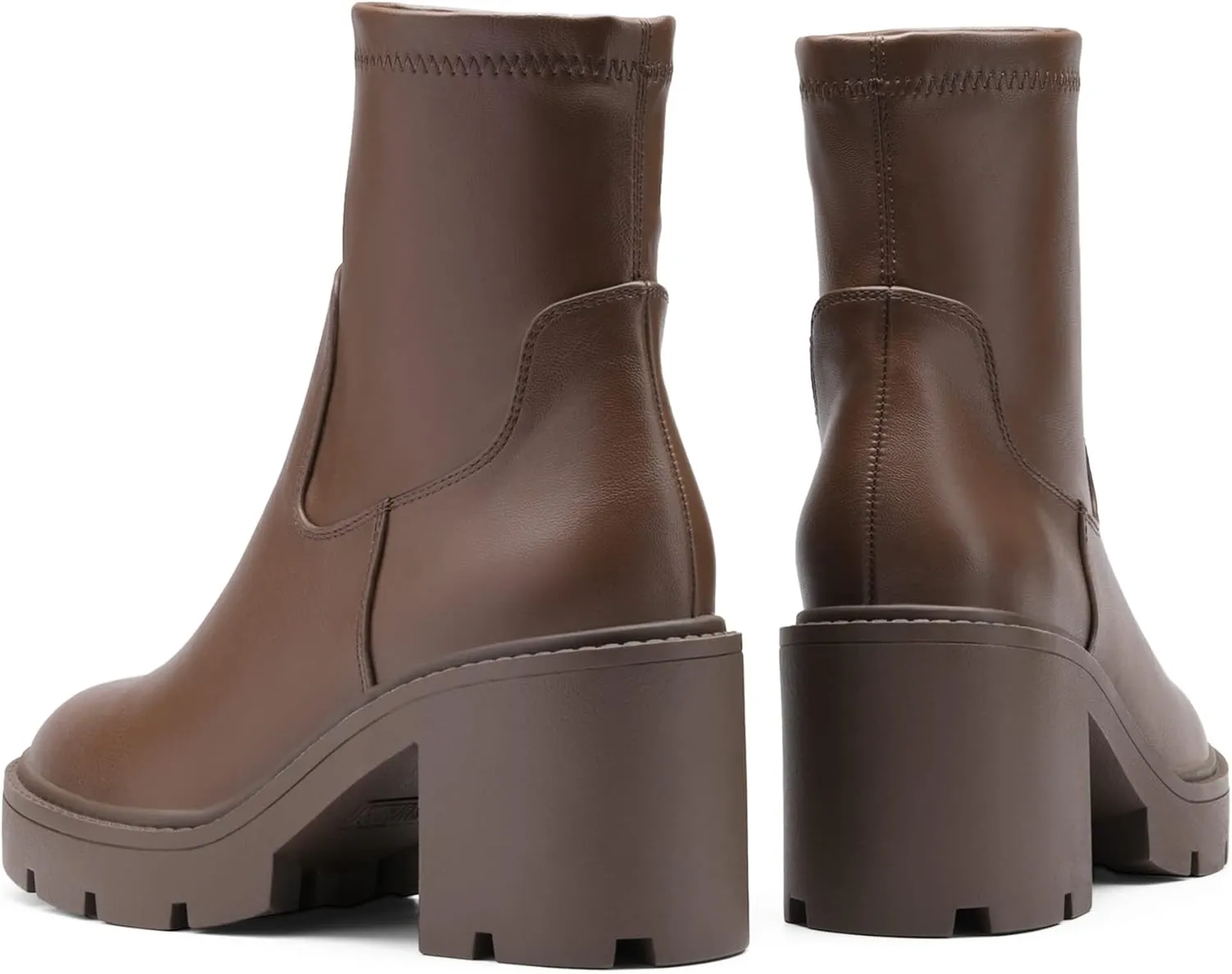 DREAM PAIRS Women's Chelsea Platform Boots Elastic Chunky Heel Lug Sole Ankle Booties Shoes