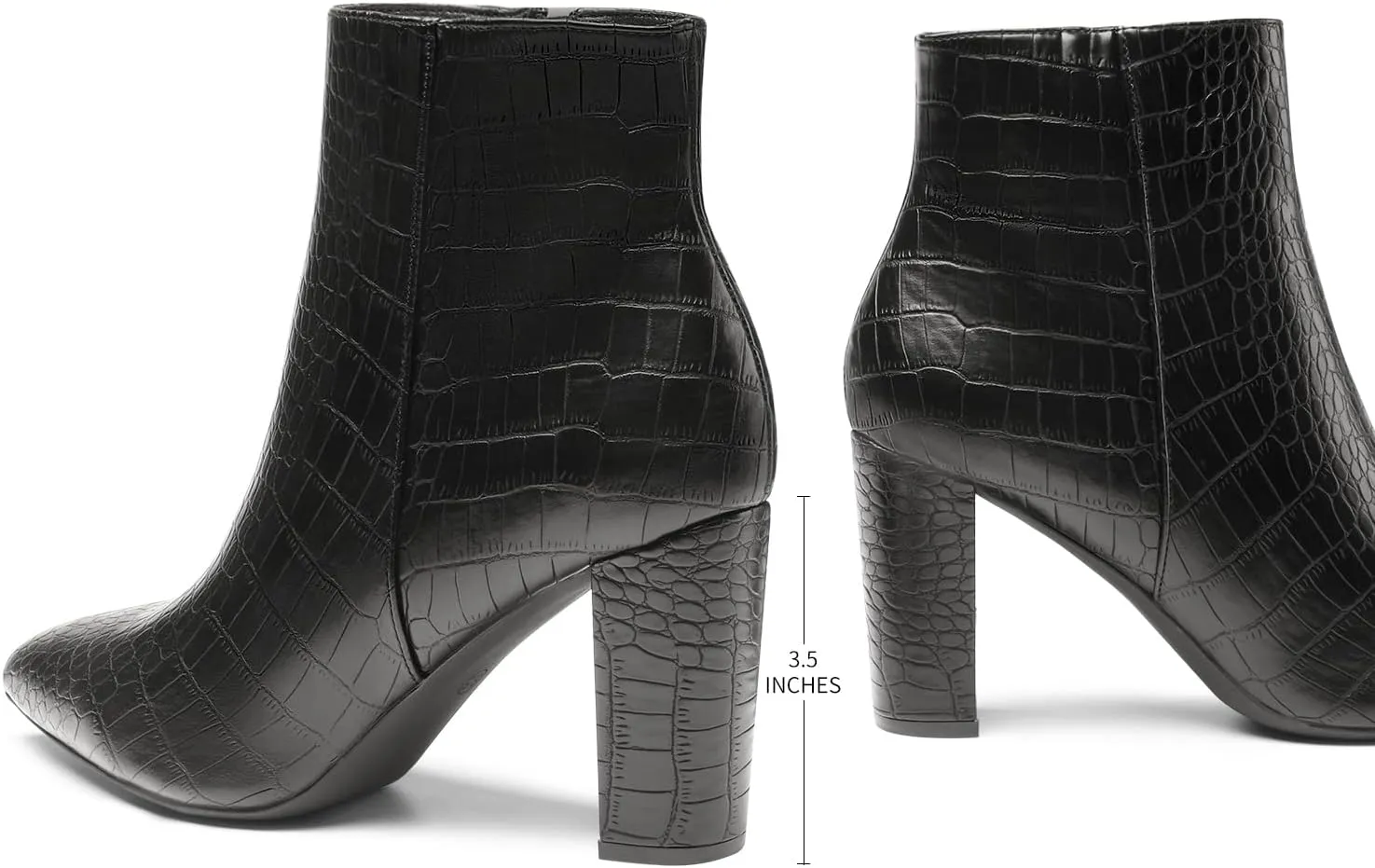 DREAM PAIRS Women's Chunky Heel Ankle Booties Pointed Toe Short Boots