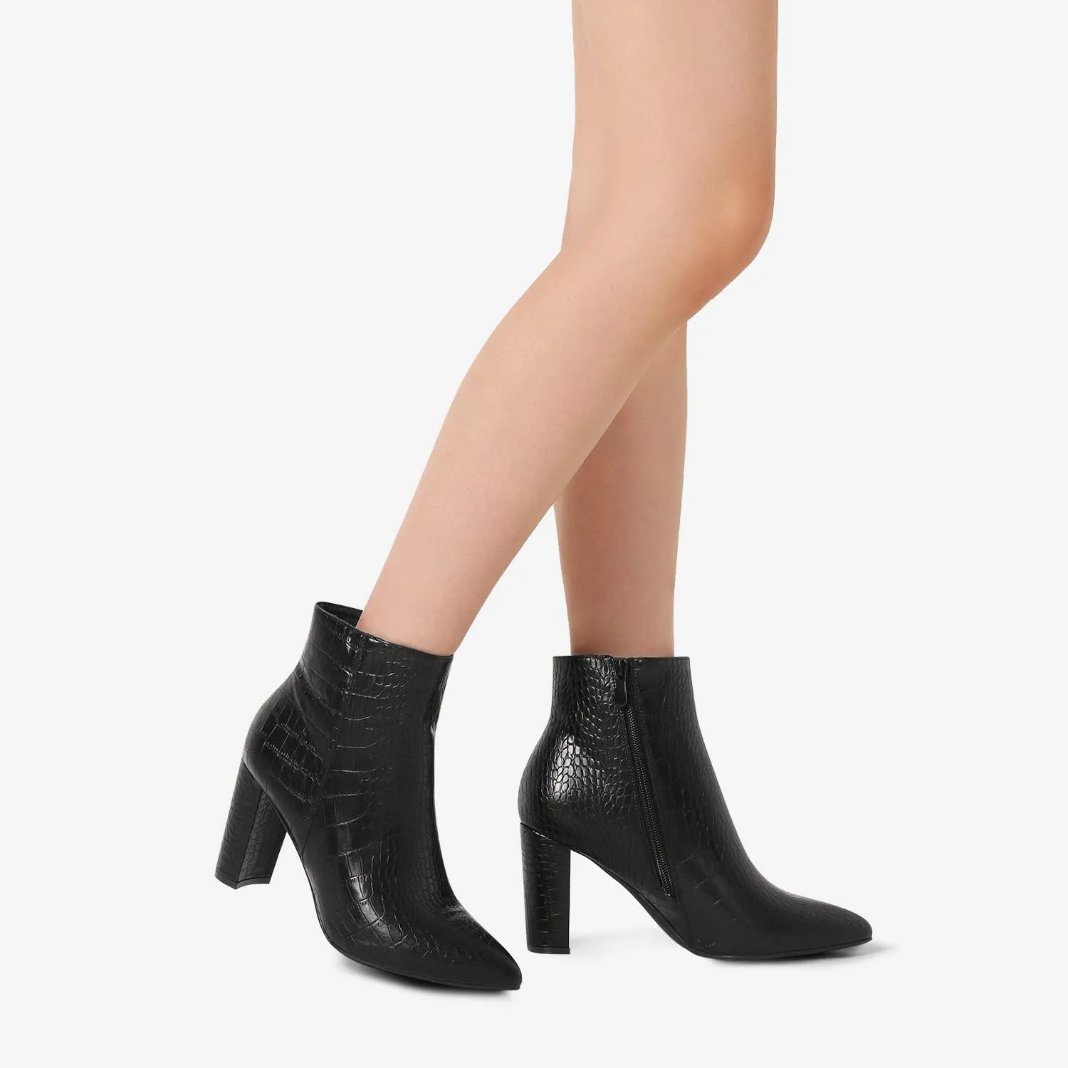 DREAM PAIRS Women's Chunky Heel Ankle Booties Pointed Toe Short Boots