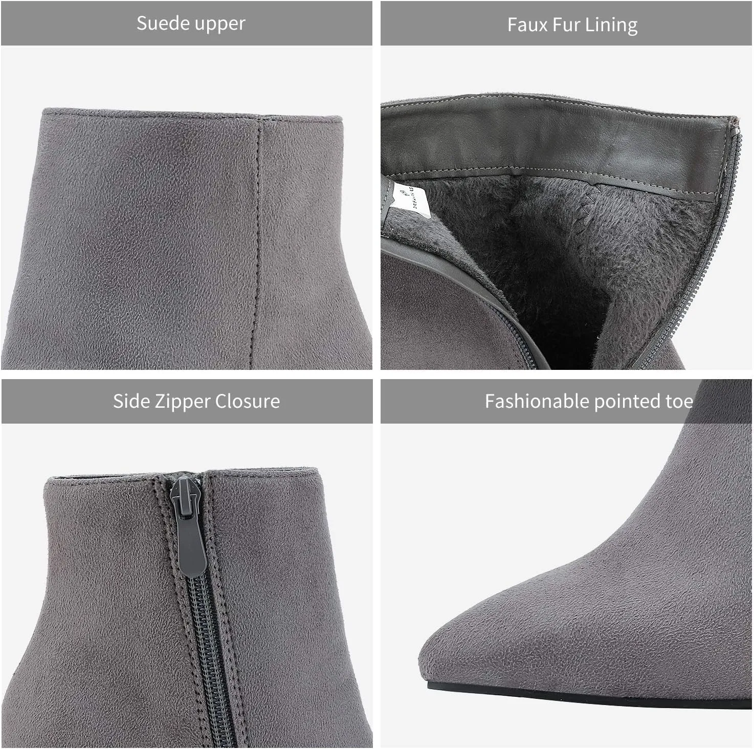 DREAM PAIRS Women's Chunky Heel Ankle Booties Pointed Toe Short Boots