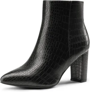 DREAM PAIRS Women's Chunky Heel Ankle Booties Pointed Toe Short Boots