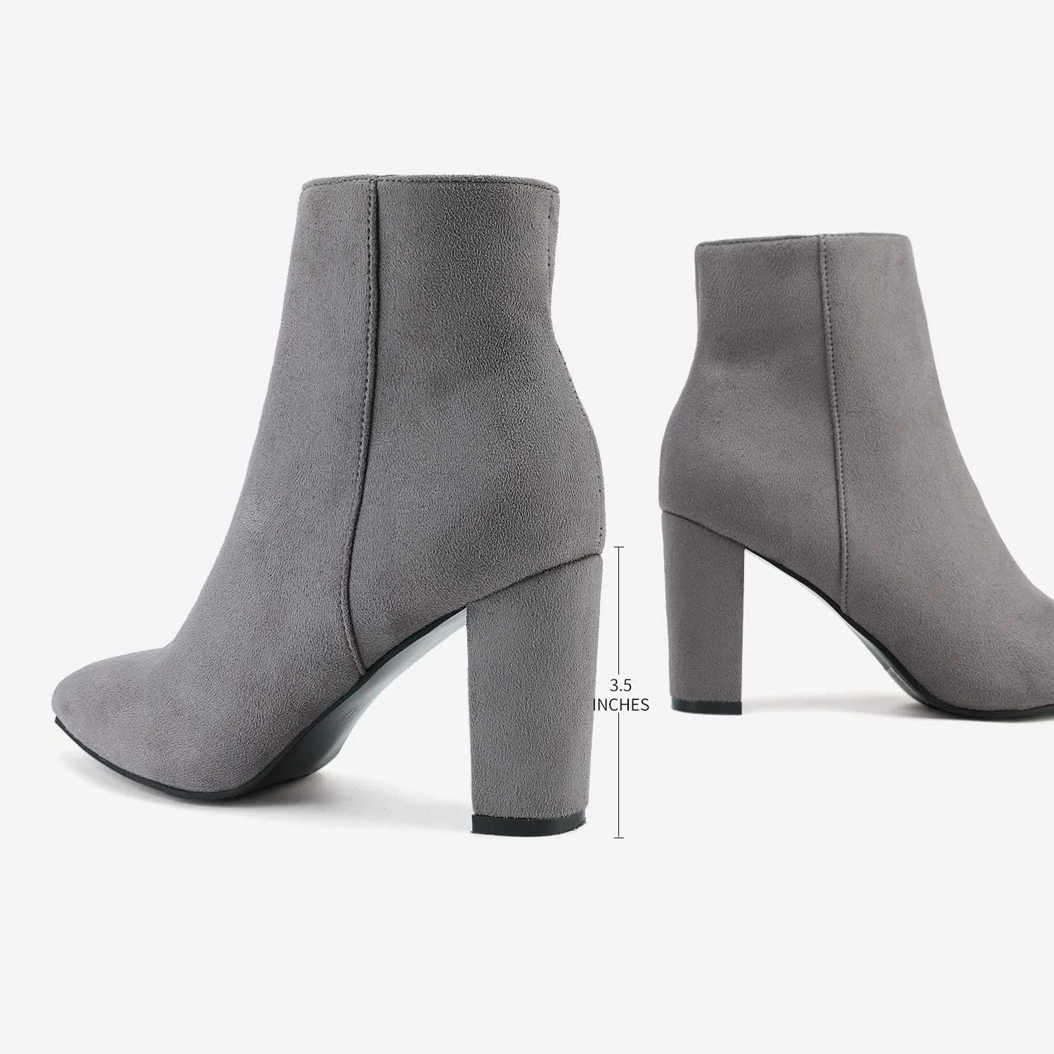 DREAM PAIRS Women's Chunky Heel Ankle Booties Pointed Toe Short Boots