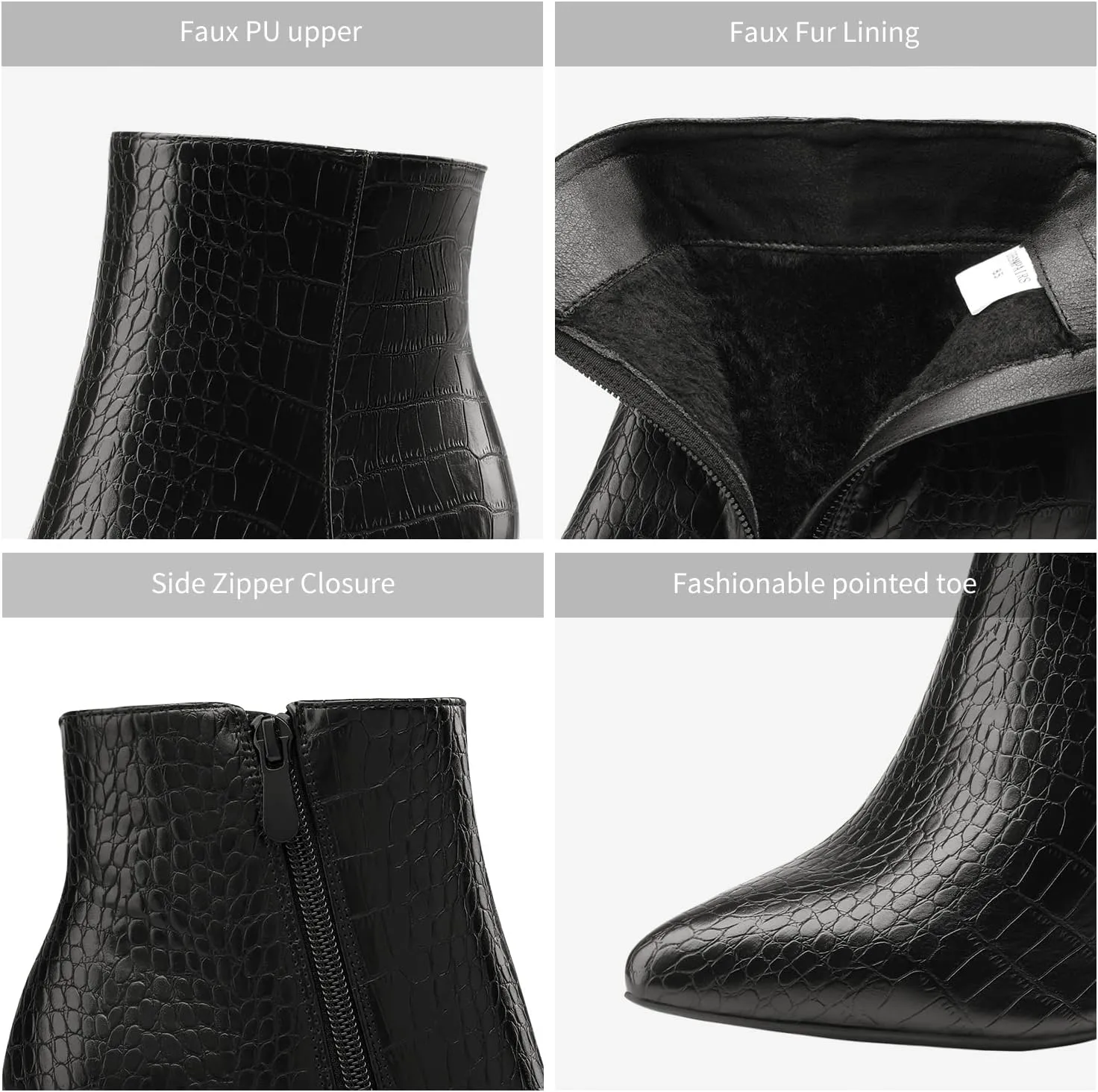 DREAM PAIRS Women's Chunky Heel Ankle Booties Pointed Toe Short Boots