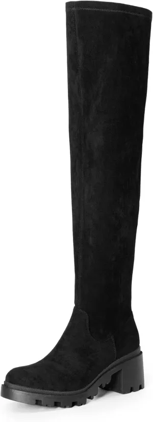 DREAM PAIRS Women's Knee High Boots, Platform Over The Knee High Chunky Heel Fashion Boots for Women