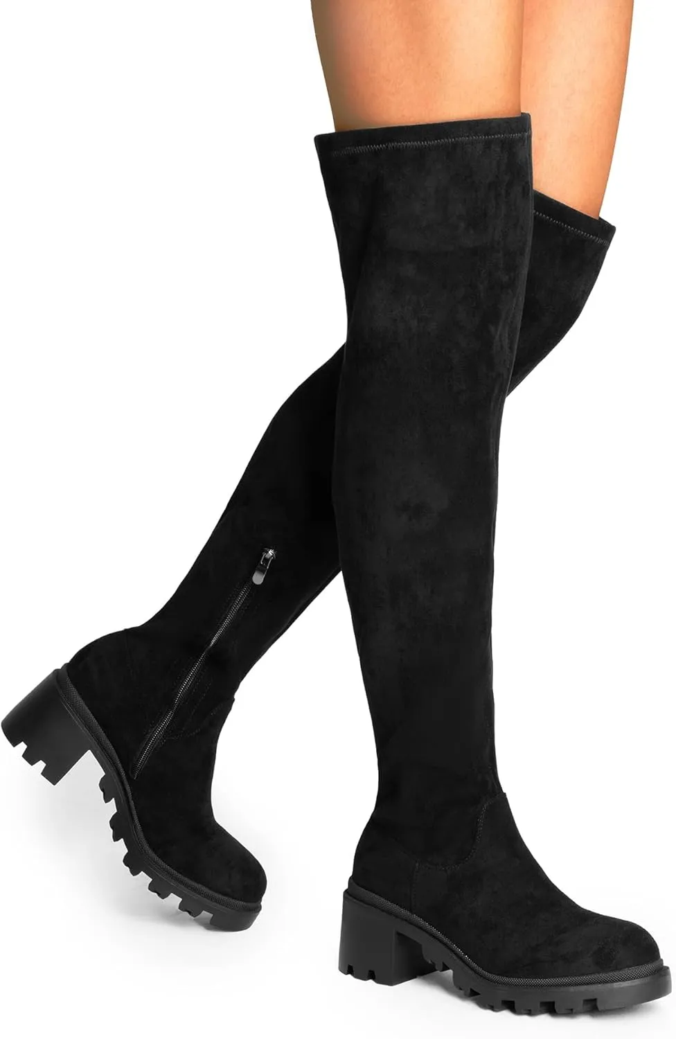 DREAM PAIRS Women's Knee High Boots, Platform Over The Knee High Chunky Heel Fashion Boots for Women