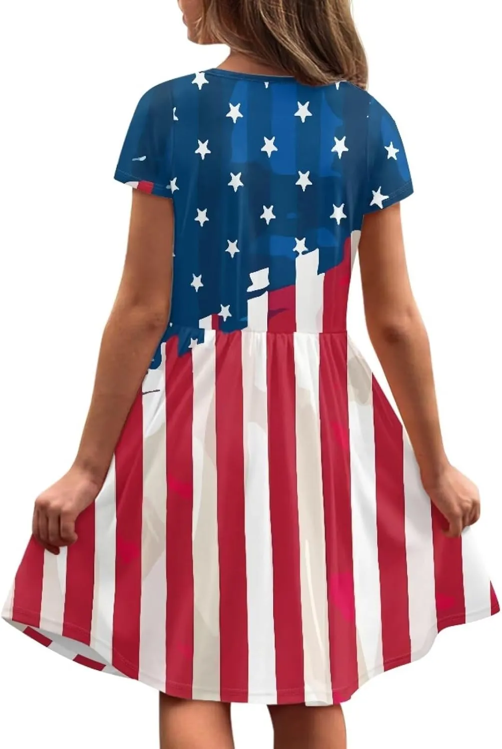 Dresses for Girls 2-14 Kids Summer Beach Dresses Casual Skater Dress Holiday Party Midi A-Line