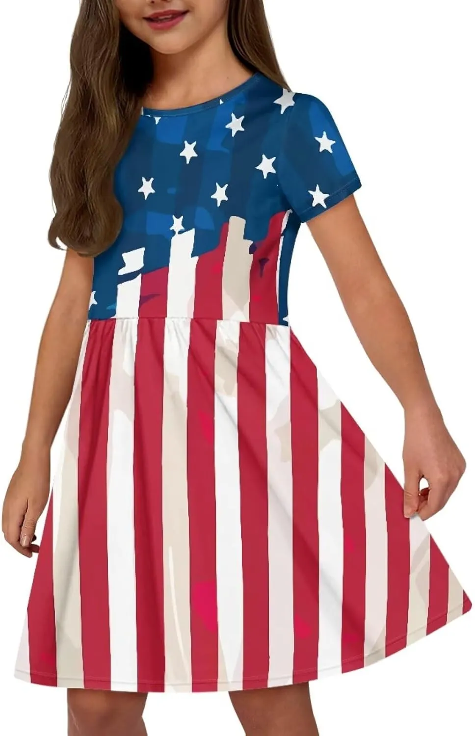 Dresses for Girls 2-14 Kids Summer Beach Dresses Casual Skater Dress Holiday Party Midi A-Line