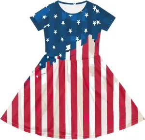 Dresses for Girls 2-14 Kids Summer Beach Dresses Casual Skater Dress Holiday Party Midi A-Line