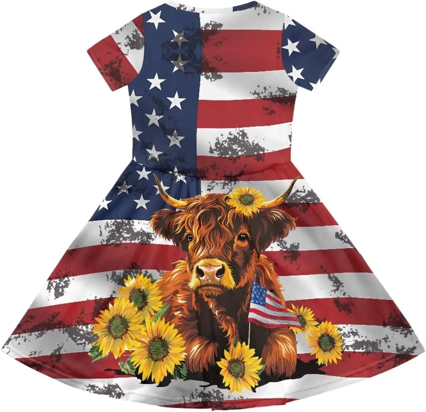 Dresses for Girls 2-14 Years Old Kids Summer Dress Casual Short Sleeve A Line Skater Dresses
