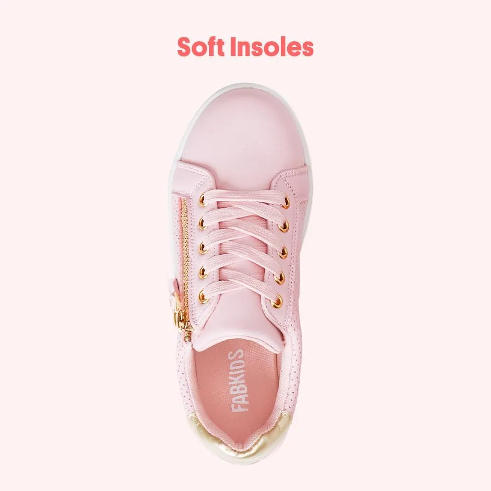 FabKids Kids Sneakers Boys Girls White Shoes Low Top Lace Up Footwear for Toddler Little Kid Big Kid