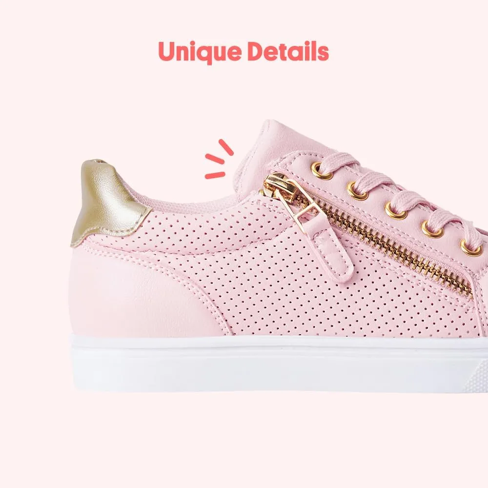 FabKids Kids Sneakers Boys Girls White Shoes Low Top Lace Up Footwear for Toddler Little Kid Big Kid