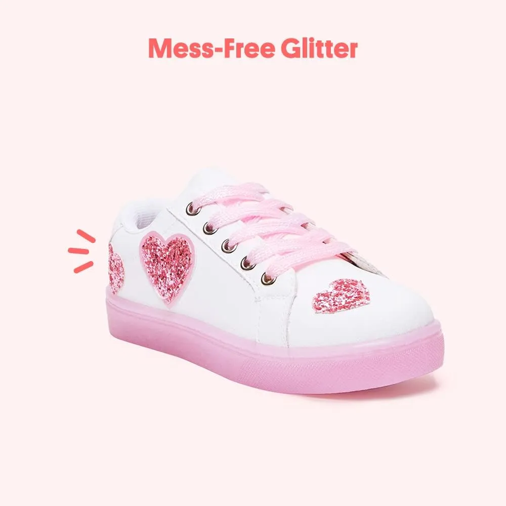 FabKids Kids Sneakers Boys Girls White Shoes Low Top Lace Up Footwear for Toddler Little Kid Big Kid