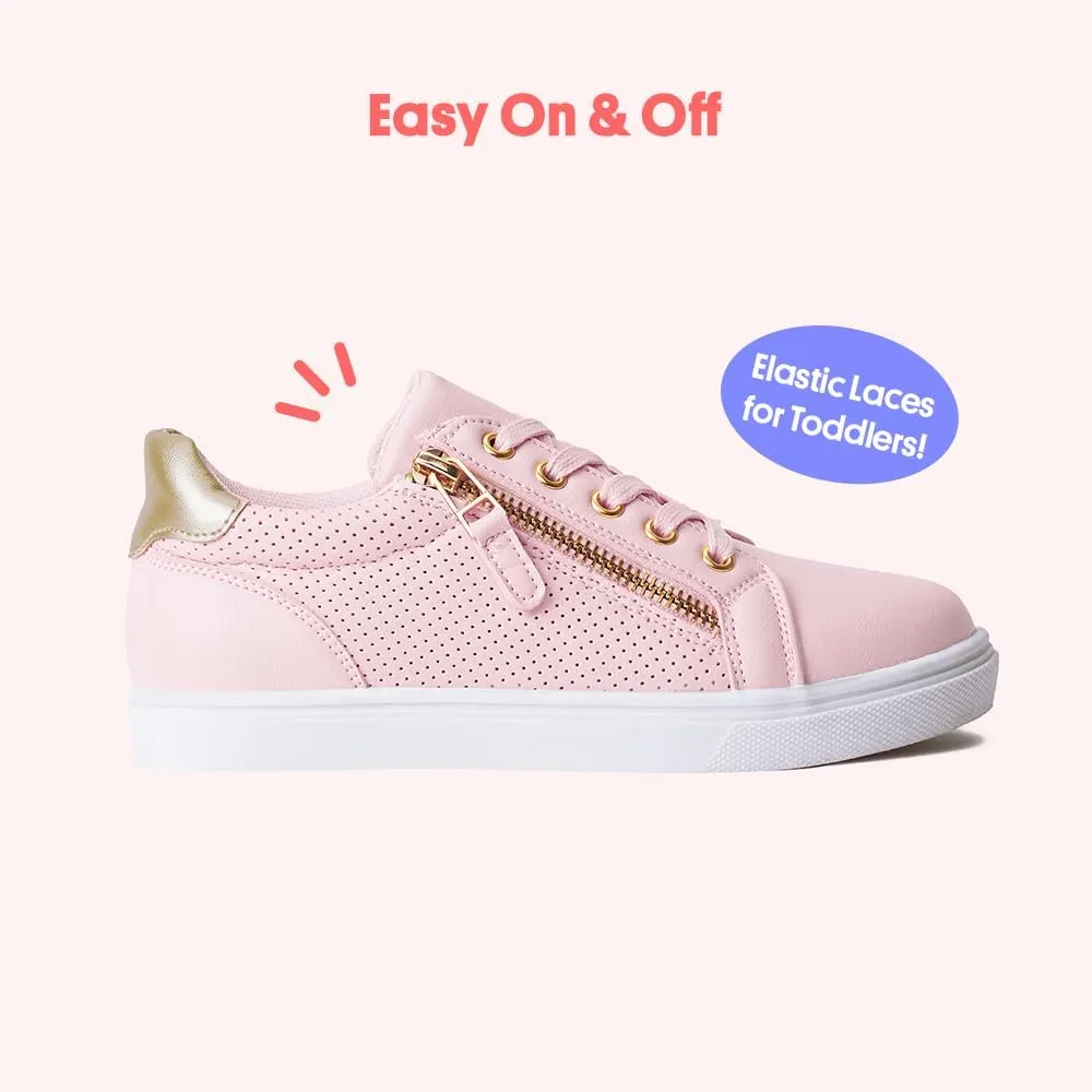 FabKids Kids Sneakers Boys Girls White Shoes Low Top Lace Up Footwear for Toddler Little Kid Big Kid