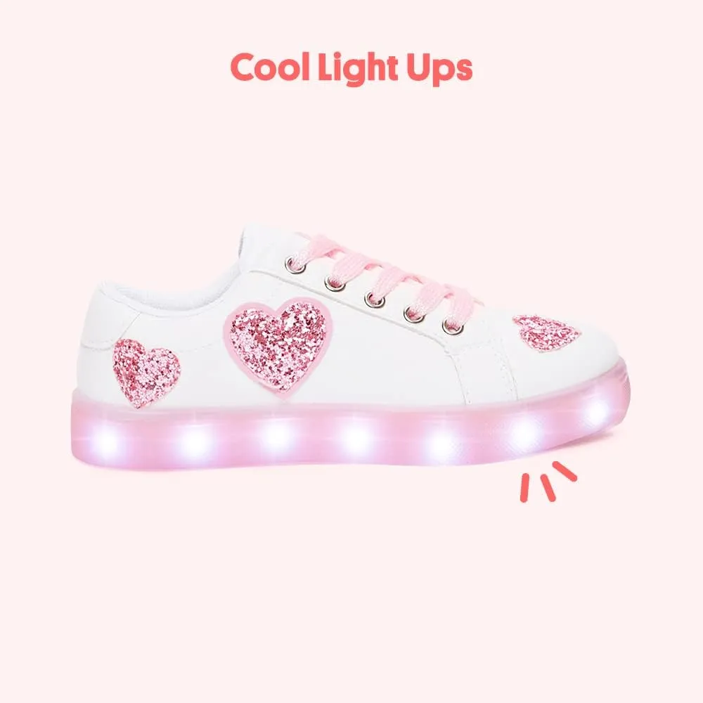 FabKids Kids Sneakers Boys Girls White Shoes Low Top Lace Up Footwear for Toddler Little Kid Big Kid