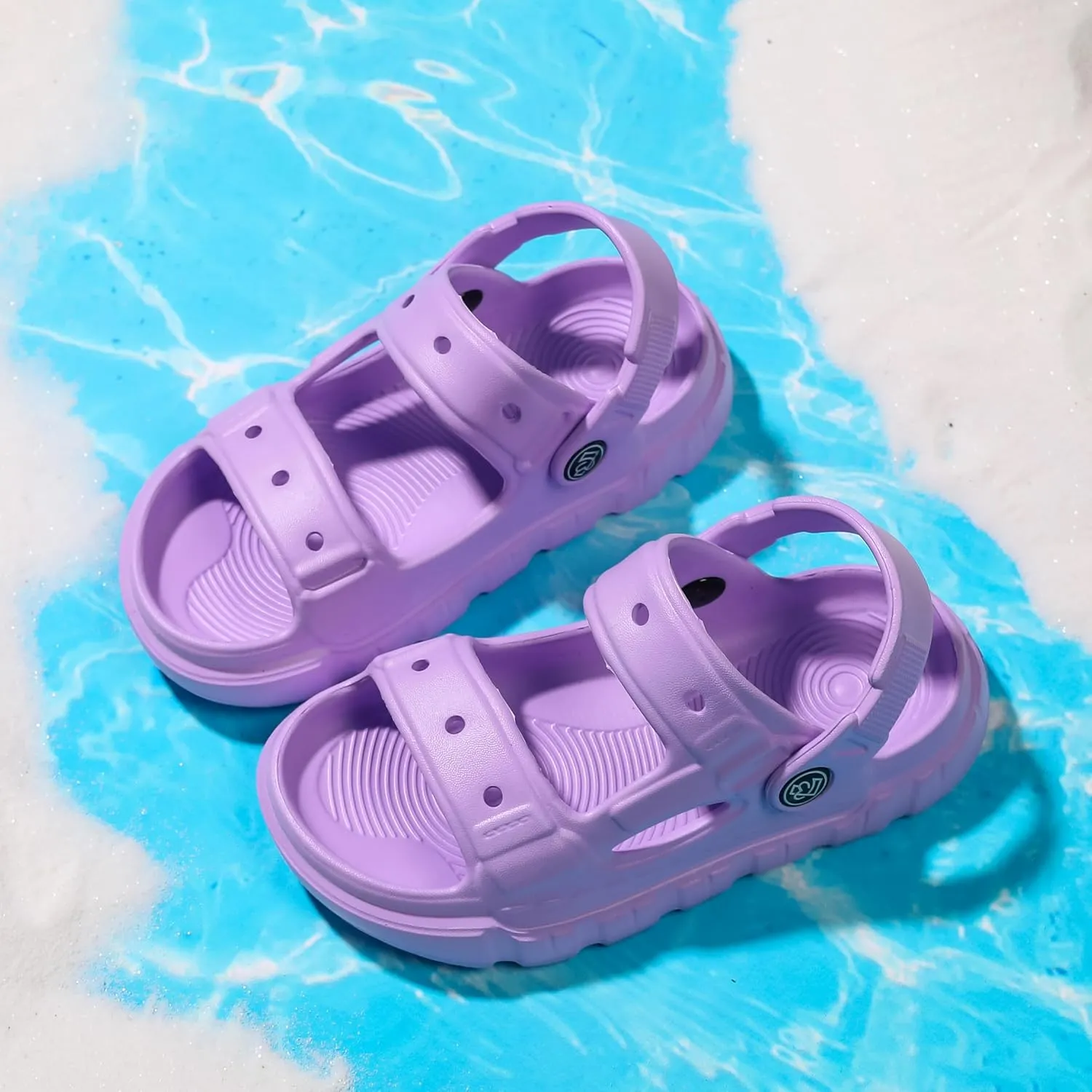 Femizee Kids 2-in-1 Sandals and Slides for Boys & Girls Lightweight Waterproof Slip-On Sandals Summer Water Shoes for Beach Pool Garden Play