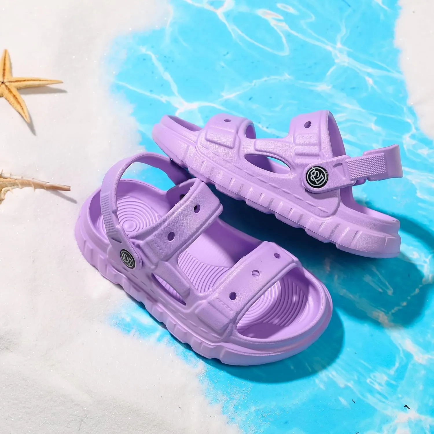 Femizee Kids 2-in-1 Sandals and Slides for Boys & Girls Lightweight Waterproof Slip-On Sandals Summer Water Shoes for Beach Pool Garden Play