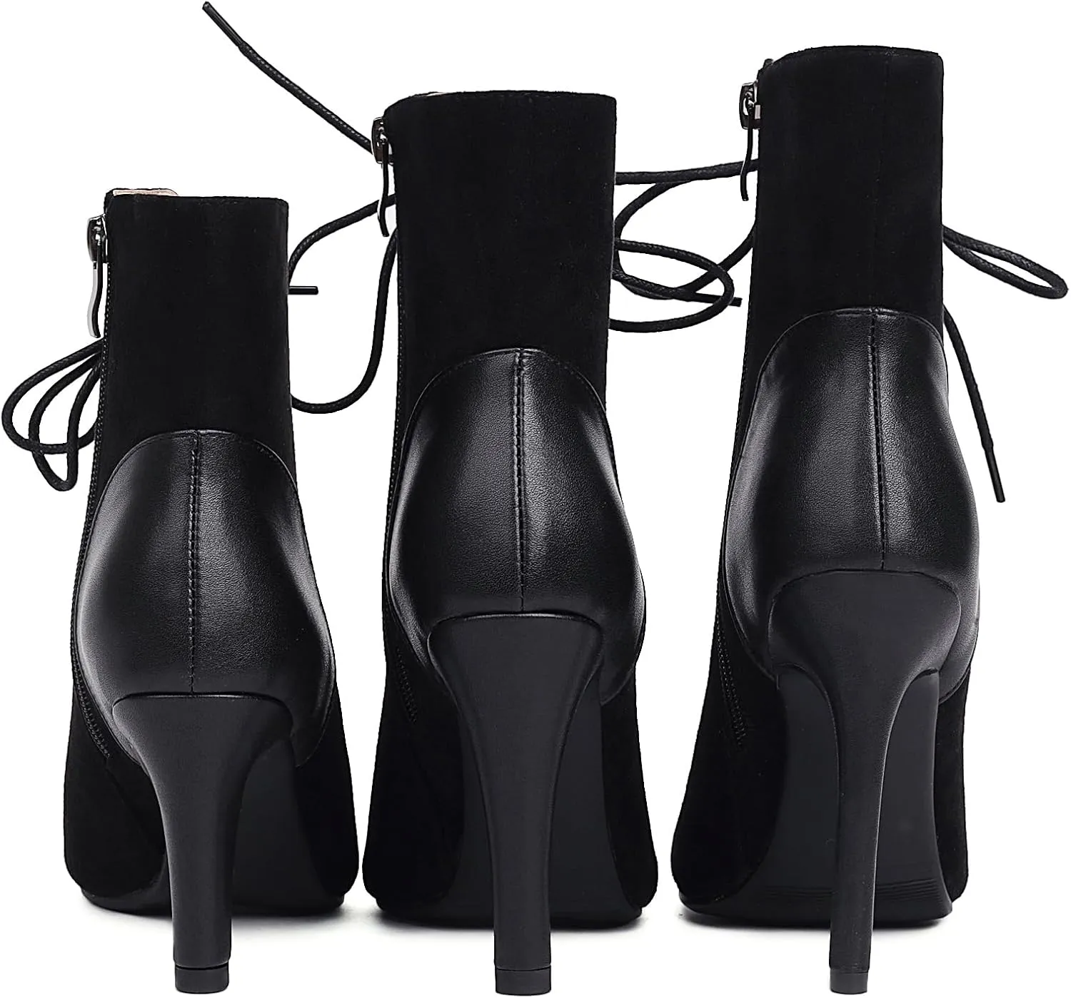 FENIKUSU Women's Ballroom Dance Shoes Peep Toe Gladiator Heeled Latin Salsa Boots Plus Size Model F7
